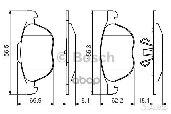 Колодки тормозные дисковые перед 0986495215