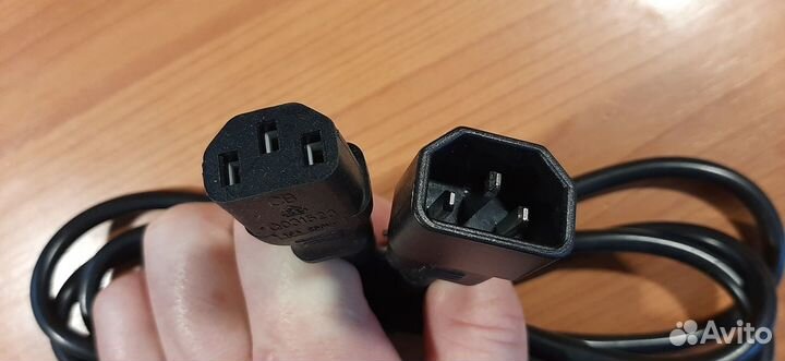 Кабель питания 10А 250V для ибп C13-C14 1,5 метра