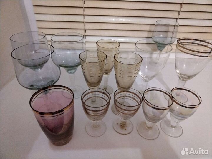 Фужеры лафитники рюмки бокалы СССР Цена за все