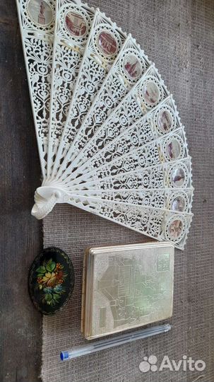 Веер, портсигар, брошь СССР