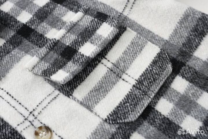 Рубашка в клетку теплая детская