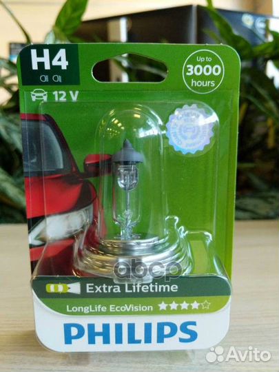 Лампа H4 12V 60/55W P43t-38 LongLife EcoVision