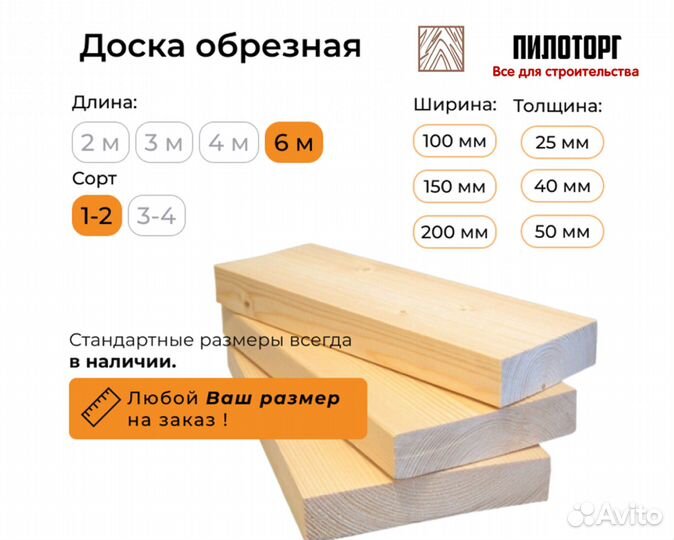 Доска обрезная пиломатериалы брус