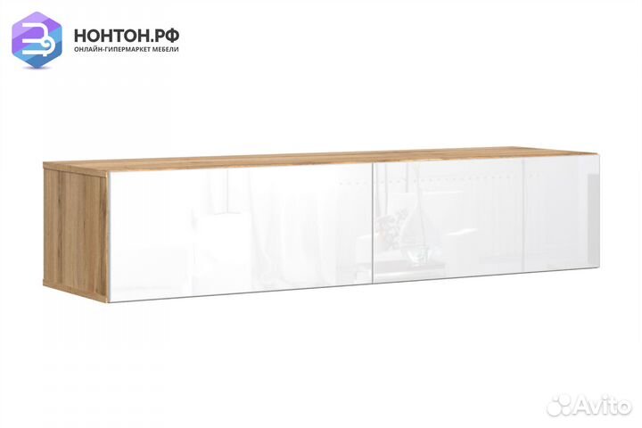 Тв-тумба somero дуб вотан / белый глянец