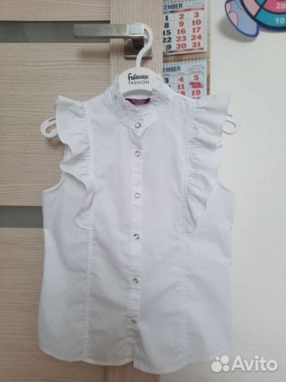 Блузка белая для девочки 134 размера