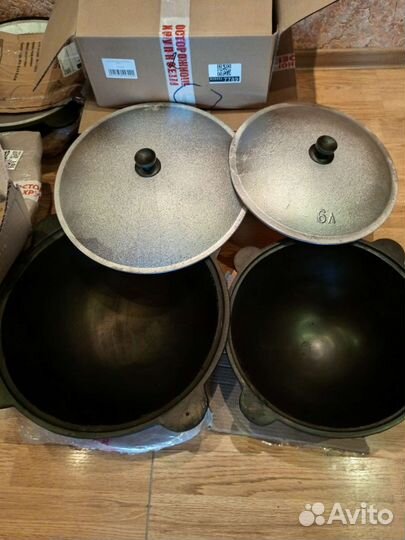 Казан чугунный новый 6л 8л 10л 12л с крышкой