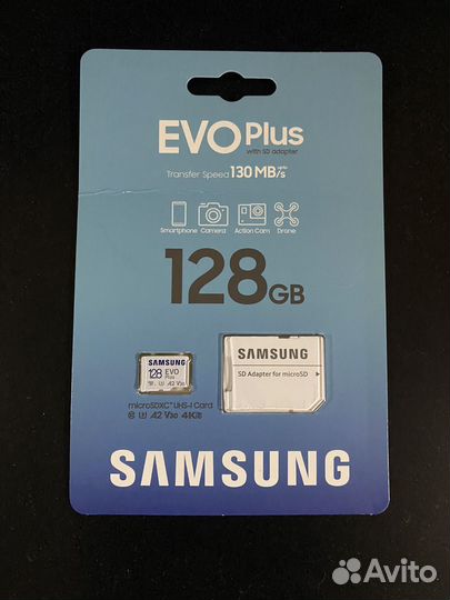 Карта памяти Samsung EVO Plus 128 гб