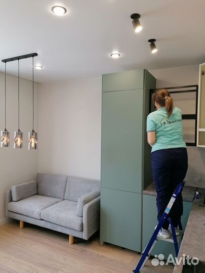 Уборка после ремота,Мытье окон