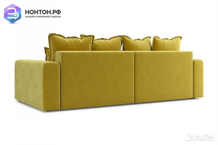 Диван угловой тик-так Омега горчичный