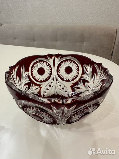 Ваза для фруктов Гусь хрустальный