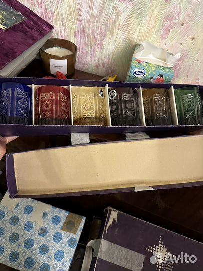 Стаканы цветной хрусталь