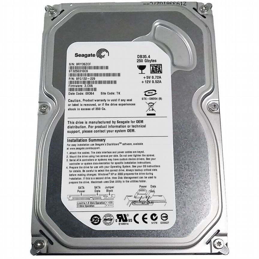 [ST3250310CS] Жесткий Диск Seagate 250gb Sata2 3,5 St3250310cs