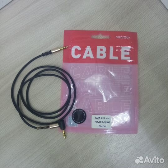 Аудиокабель AUX Smartbuy Jack 3.5mm угловой черный
