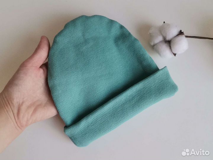 Детская шапка весенняя, шапка бини р. 44-46