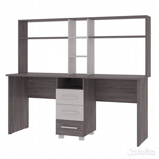 Стол письменный двойной с надстройкой