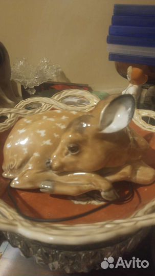 Статуэтки СССР лиса и журавль,оленёно