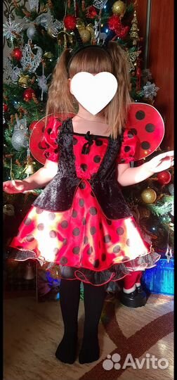 Карнавальный костюм для девочки 104 Божья коровка