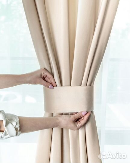 Комплект штор бархат Беллиссимо Ванильный крем
