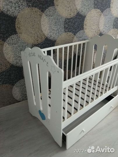 Кровать детская Little Heart, маятник, ящик