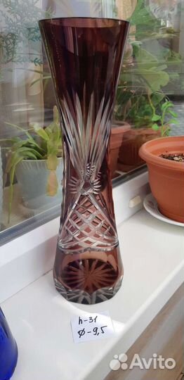 Ваза цветное, гутное стекло СССР