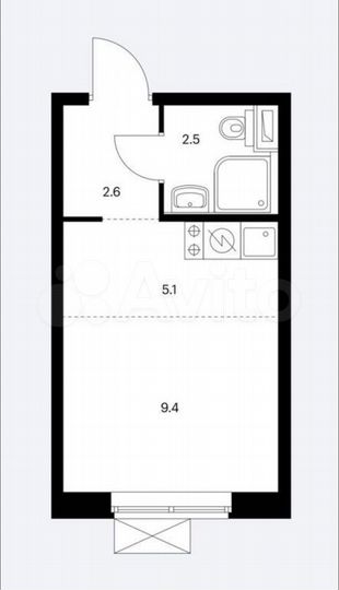 Квартира-студия, 19,8 м², 4/25 эт.