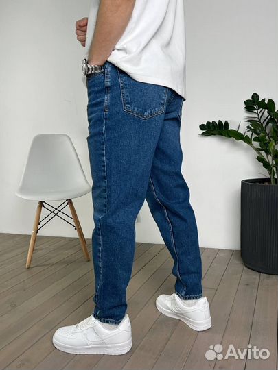 Джинсы бананы в синем цвете