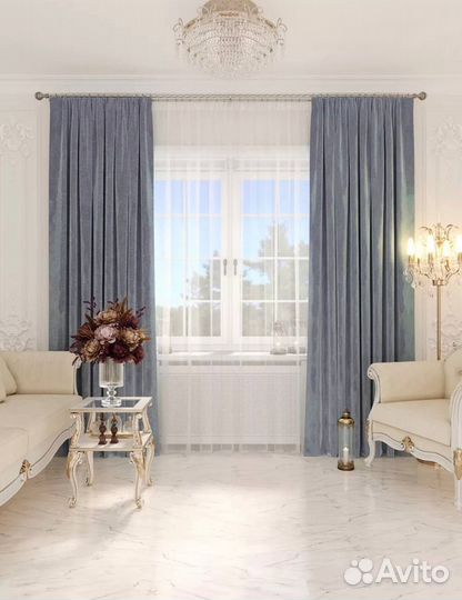 Шторы бархатные 2 шт с подхватами