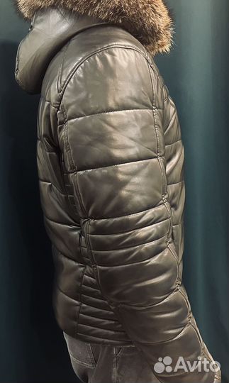 Куртка кожанная зимняя мужская