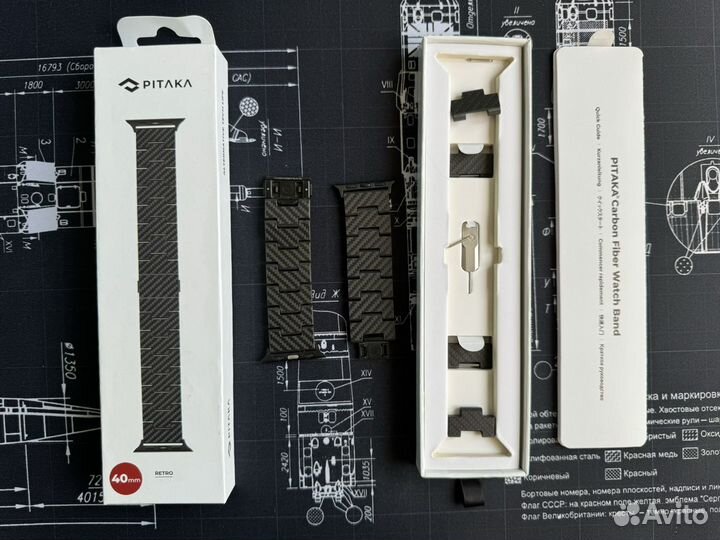 Карбоновый браслет Pitaka для Apple Watch 38/40/41