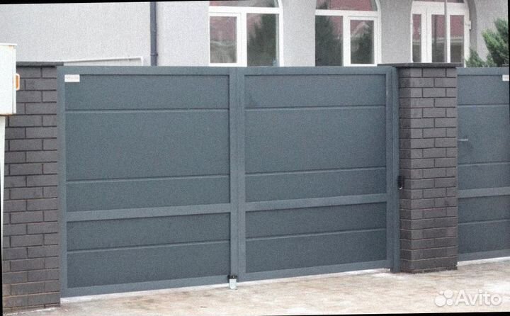 Ворота с калиткой распашные