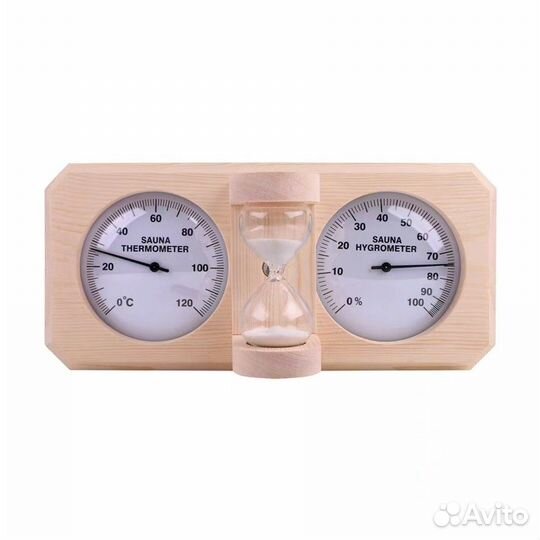 Термометр-гигрометр для сауны, с песочными часами