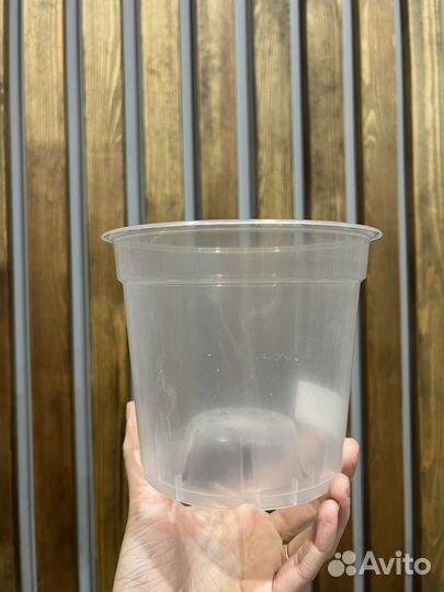 Горшок пластиковый прозрачный 1,5л д15