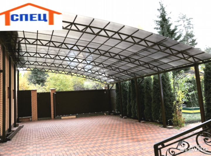 Навес для авто, 5 дней, 8х8 d-1224