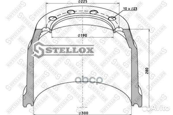 8500192SX барабан тормозной 300x200 H280 d225
