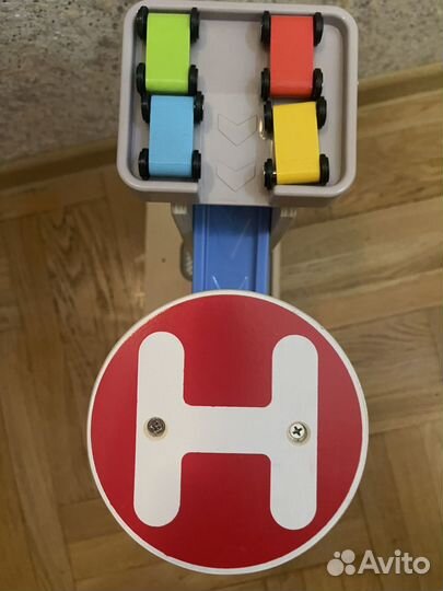 Автотрек с машинками деревянный