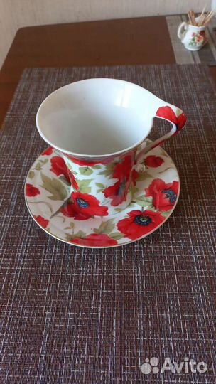Чашка с блюдцем фарфор