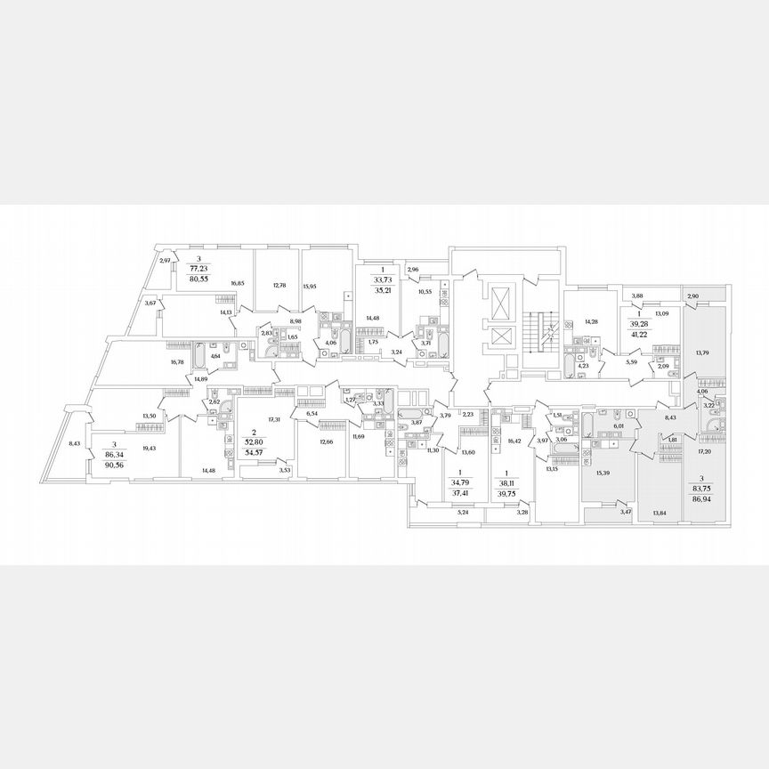 3-к. квартира, 86,9 м², 15/17 эт.