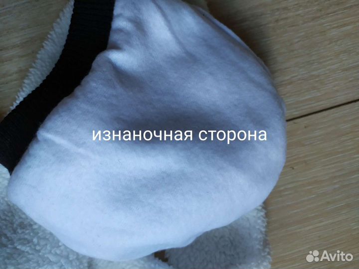 Комплект шапка, шарф панда белые детские