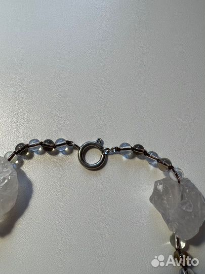 Колье из горного хрусталя и раузтопаза