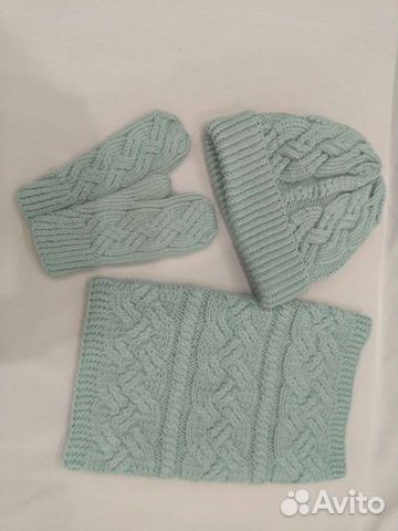 Шапка снуд и варежки