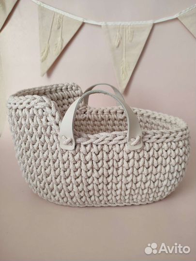Люлька для куклы вязаная, новая