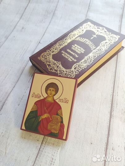 Целитель Пантелеймон рукописная икона