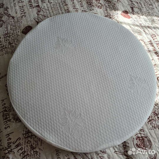 Круглый матрас на круглую кроватку +Наматрасник +3