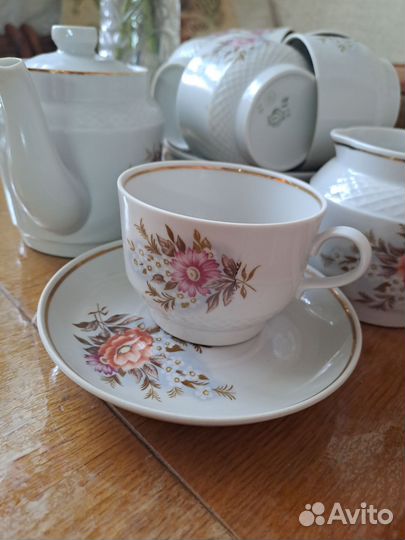 Чайный фарфоровый сервиз СССР винтаж