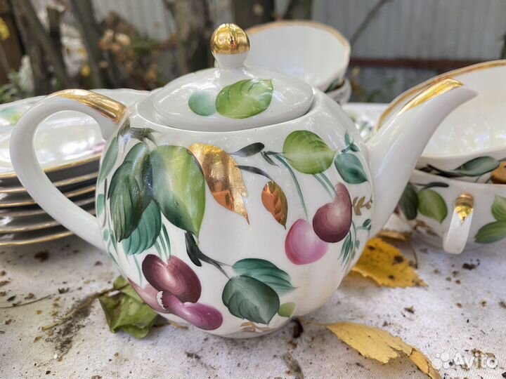 Сервиз чайный вишня лфз фарфор