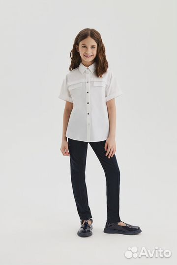 Блузка рубашка, silver spoon, 140