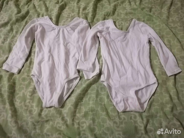 Купальник гимнастический чёрный, белый для танцев