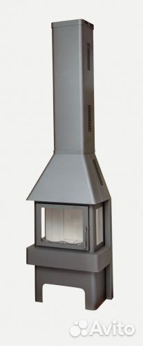 Печь-камин Бавария три стекла графит