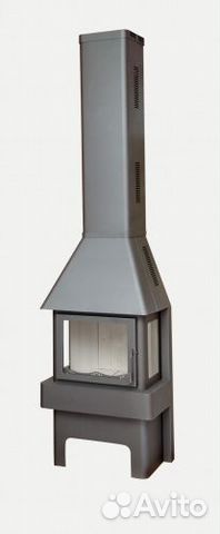 Печь-камин Бавария три стекла графит