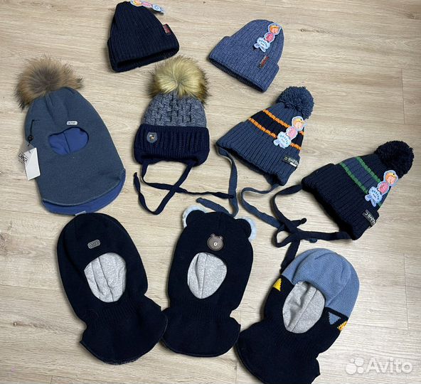 Шапки, шлемы для мальчиков цвет синий